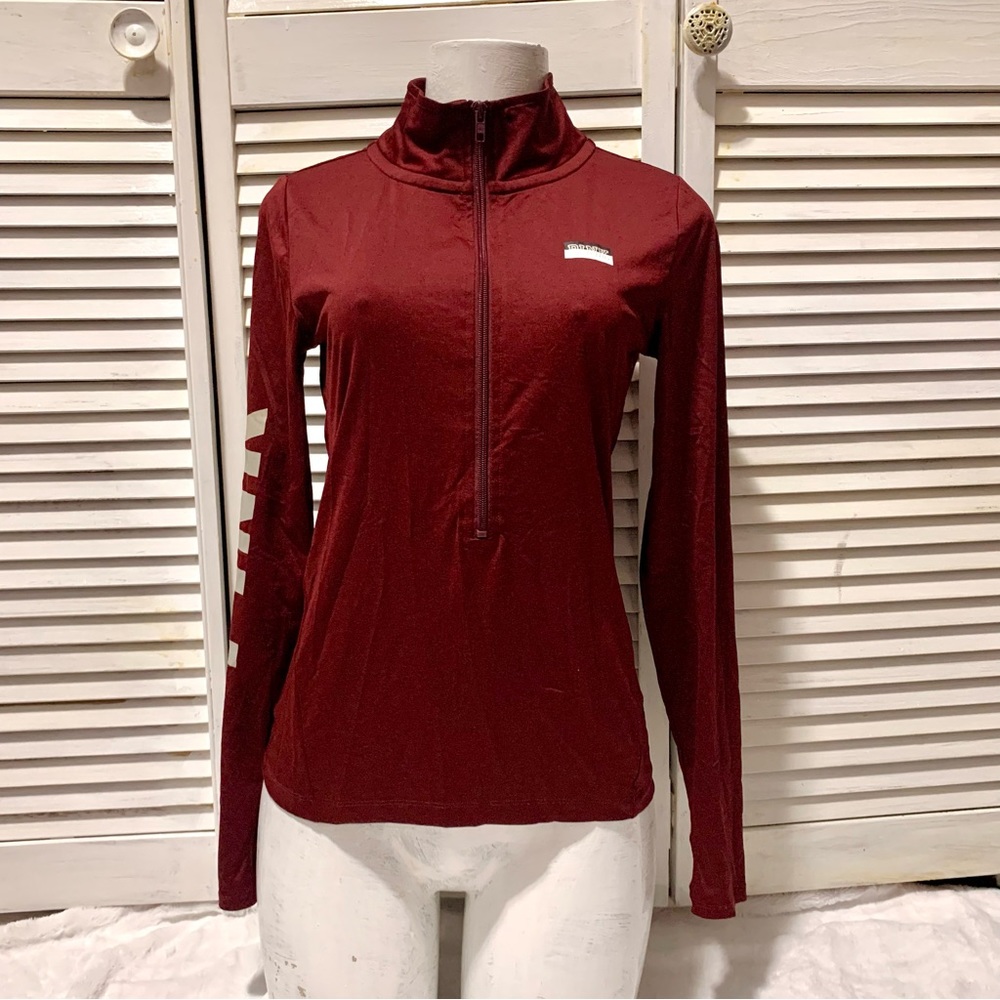 Victorias secret PINK zip up long sleeve workout top with thumbholes, size XS